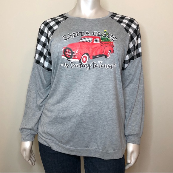 Raglan Sleeve Christmas Top - Picture 1 of 6